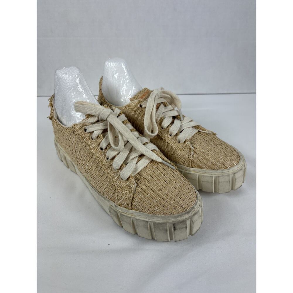 Farm Rio Straw Platform Sneakers 7 Low Top Rattan Raffia Straw Lug Sole - Picture 3 of 12